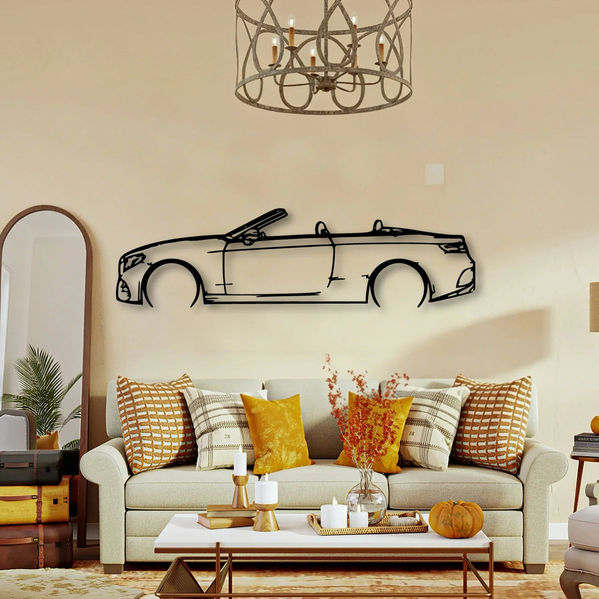 E450 2020 Cabrio Classic Silhouette Metal Wall Art - Tinvibe