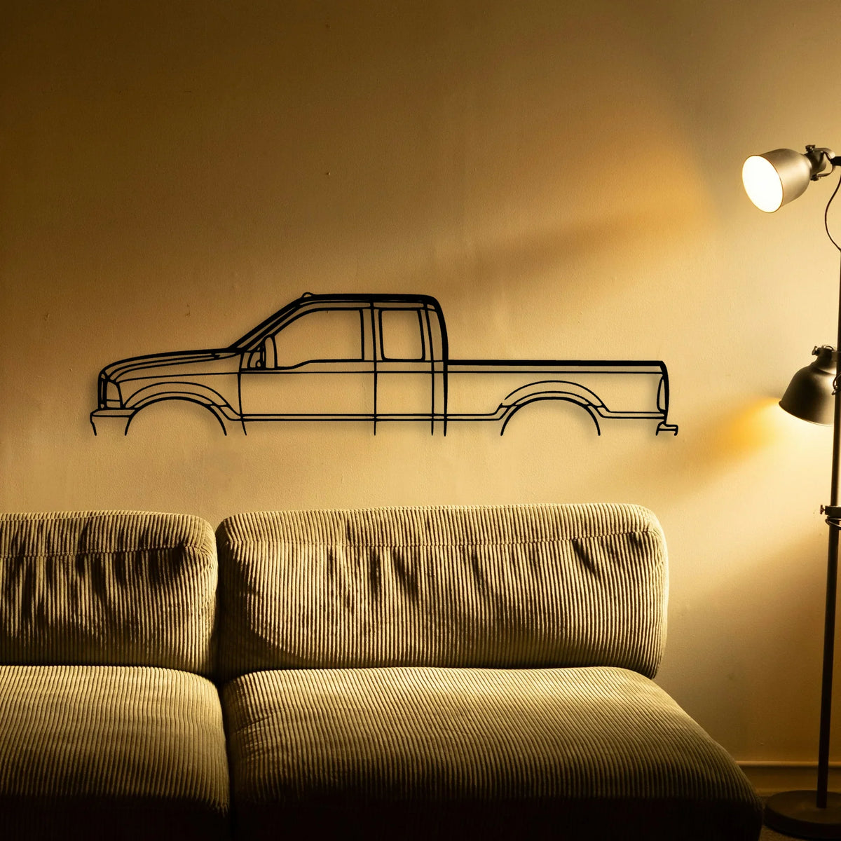 F350 2003 Classic Silhouette Metal Wall Art - Tinvibe