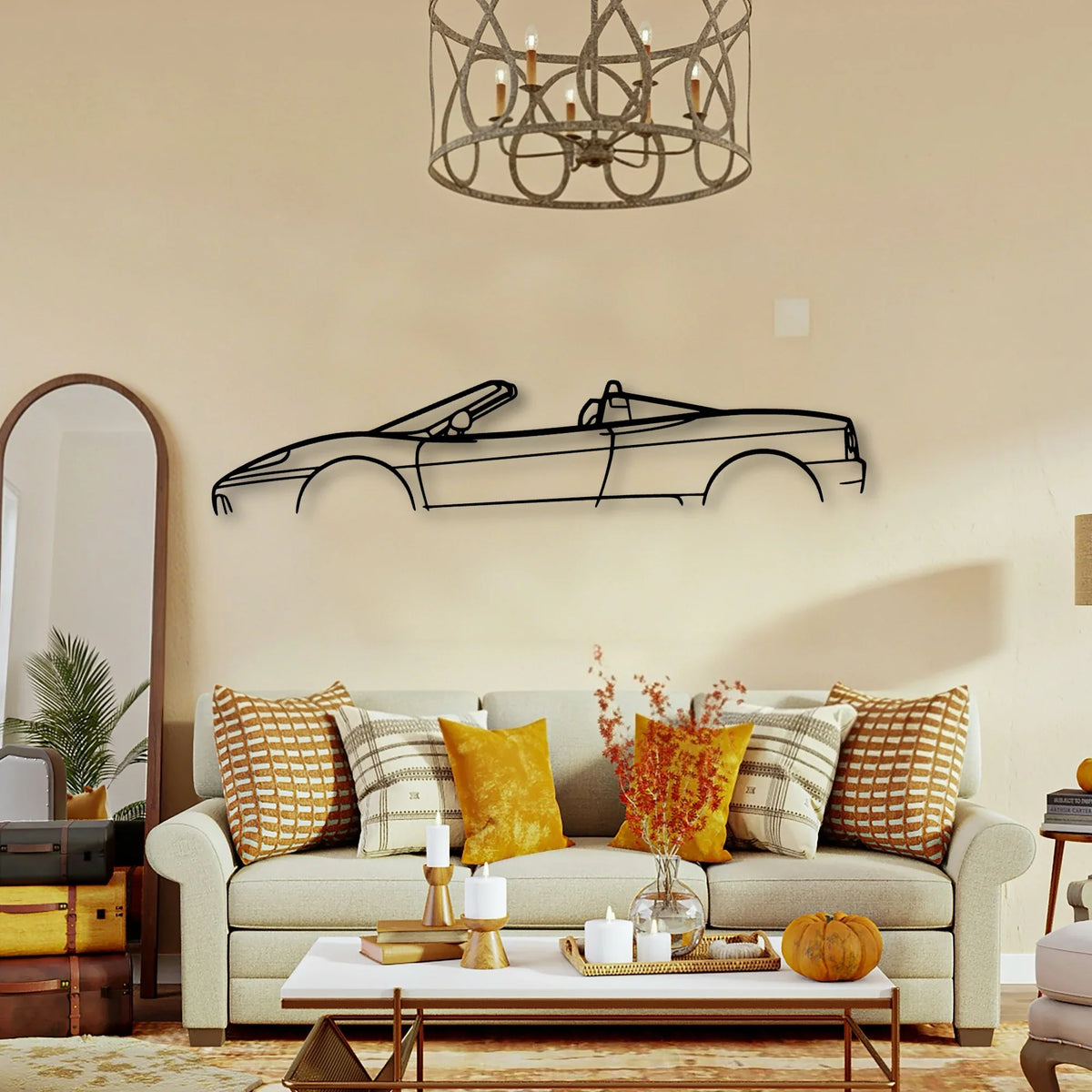 F360 Spyder Classic Silhouette Metal Wall Art - Tinvibe
