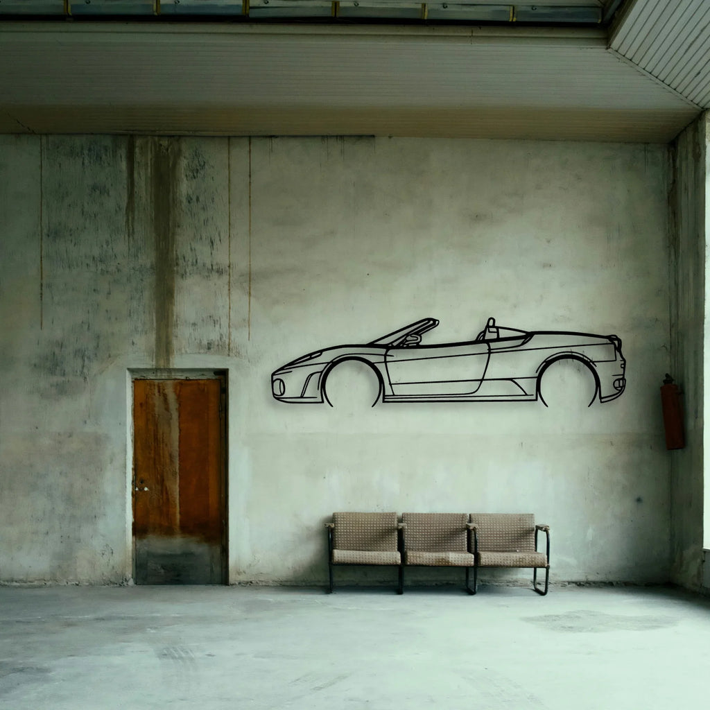 F430 Spider Classic Silhouette Metal Wall Art - Tinvibe