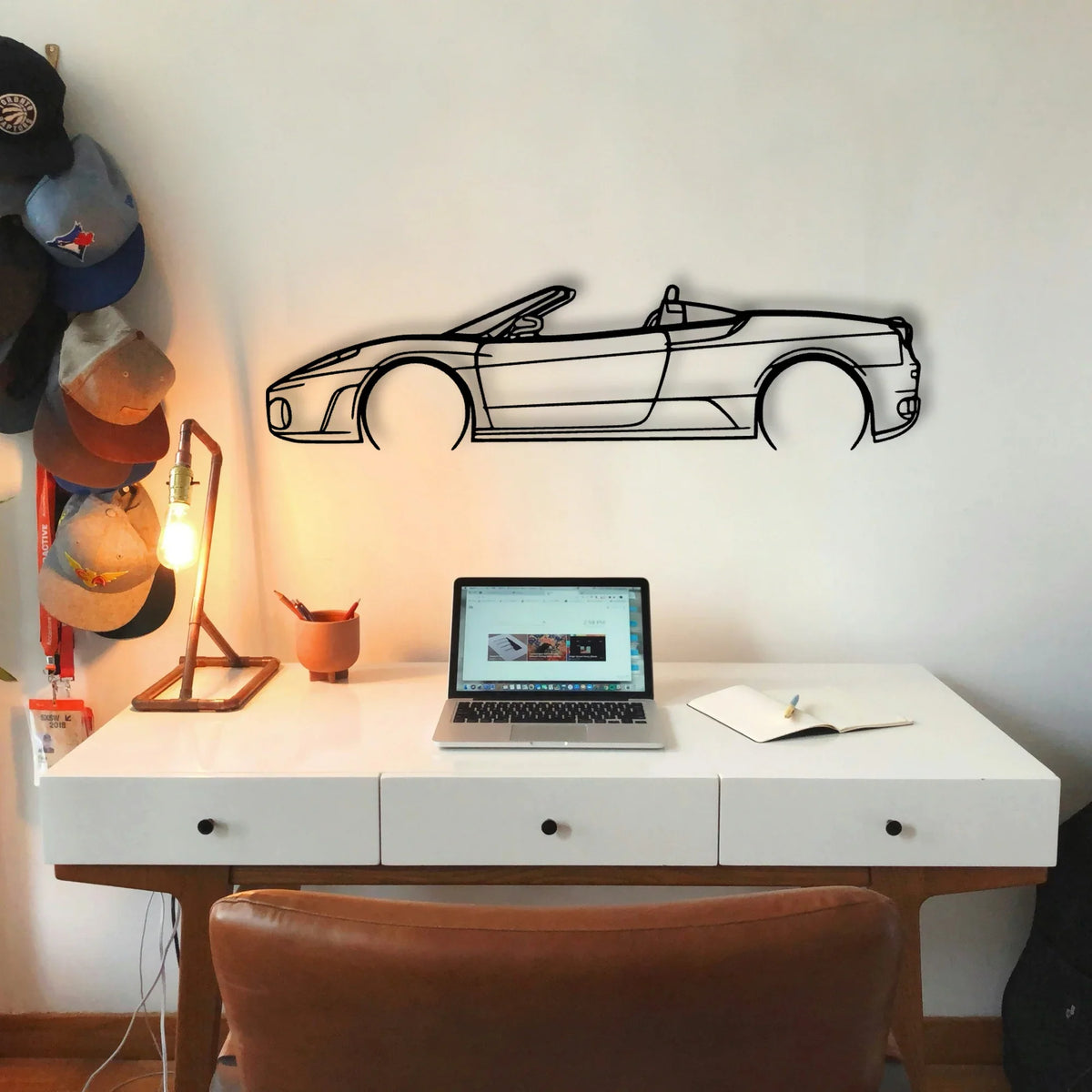 F430 Spider Classic Silhouette Metal Wall Art - Tinvibe