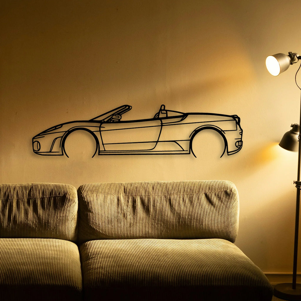 F430 Spider Classic Silhouette Metal Wall Art - Tinvibe