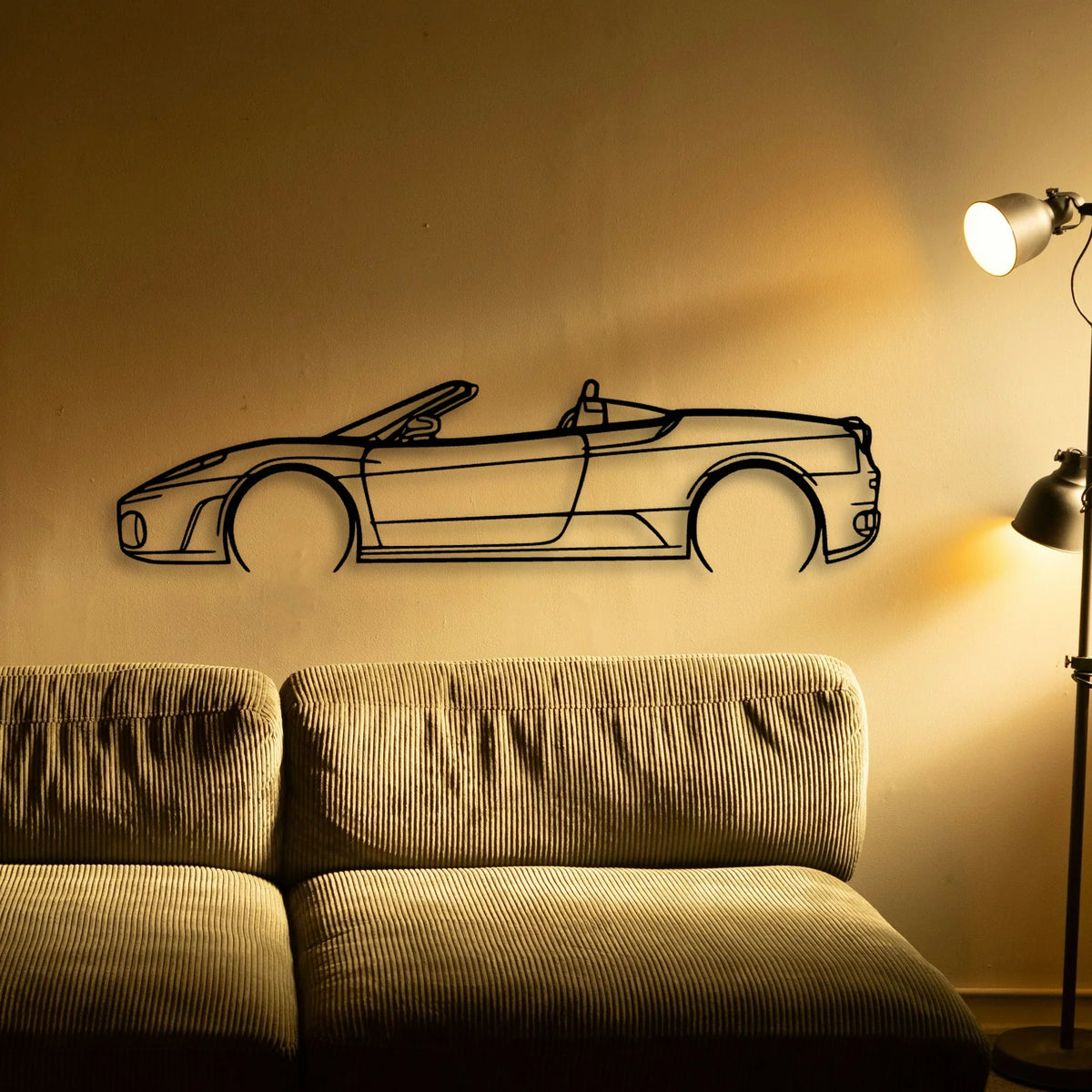 F430 Spider Classic Silhouette Metal Wall Art - Tinvibe