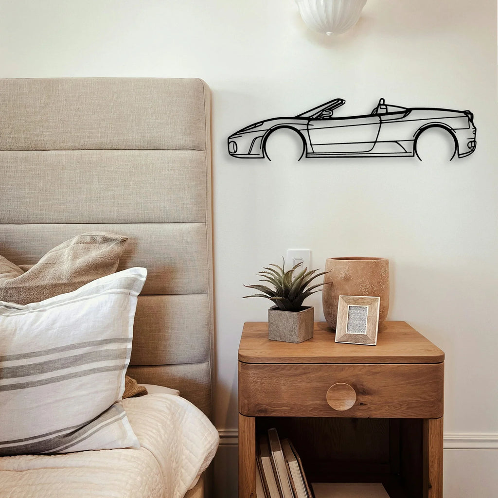 F430 Spider Classic Silhouette Metal Wall Art - Tinvibe