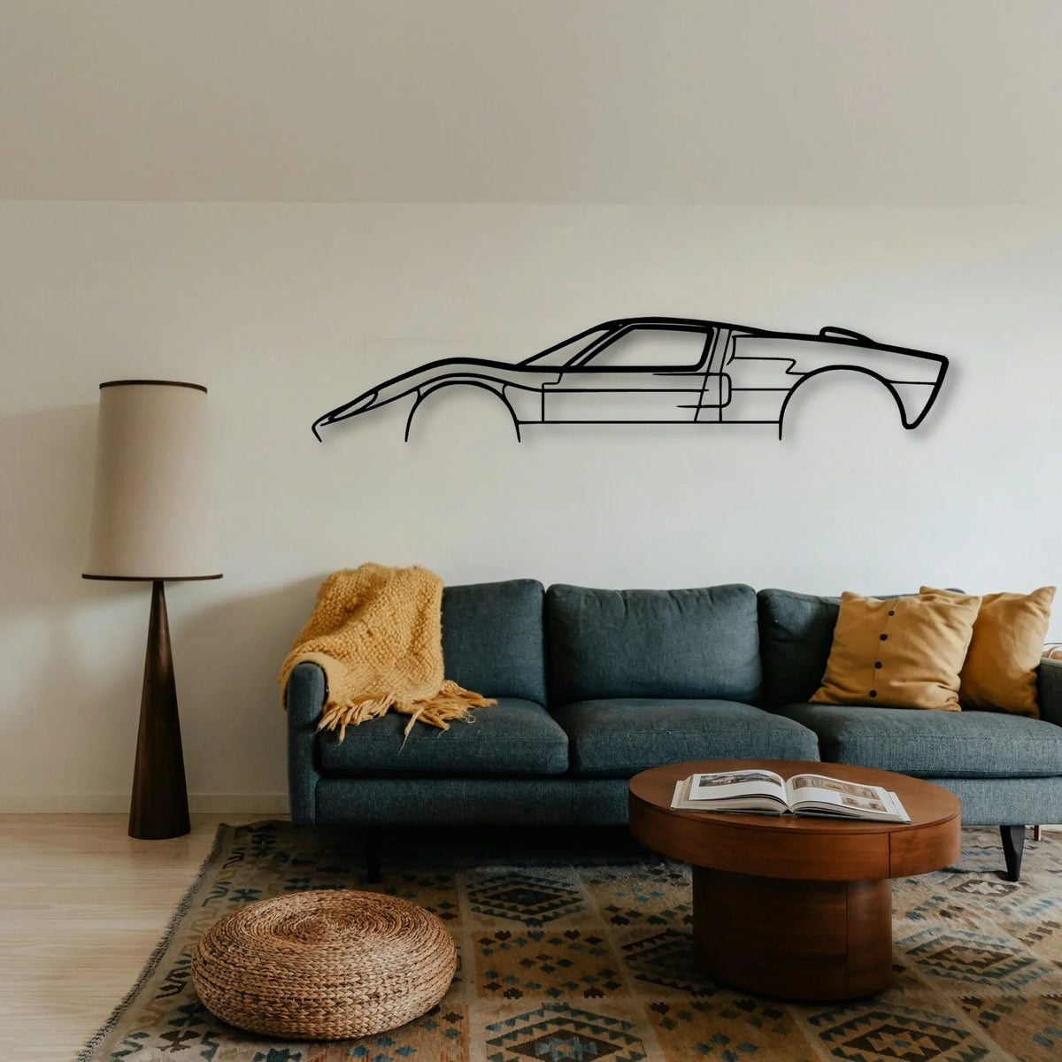 GT 40 Classic Silhouette Metal Wall Art - Tinvibe