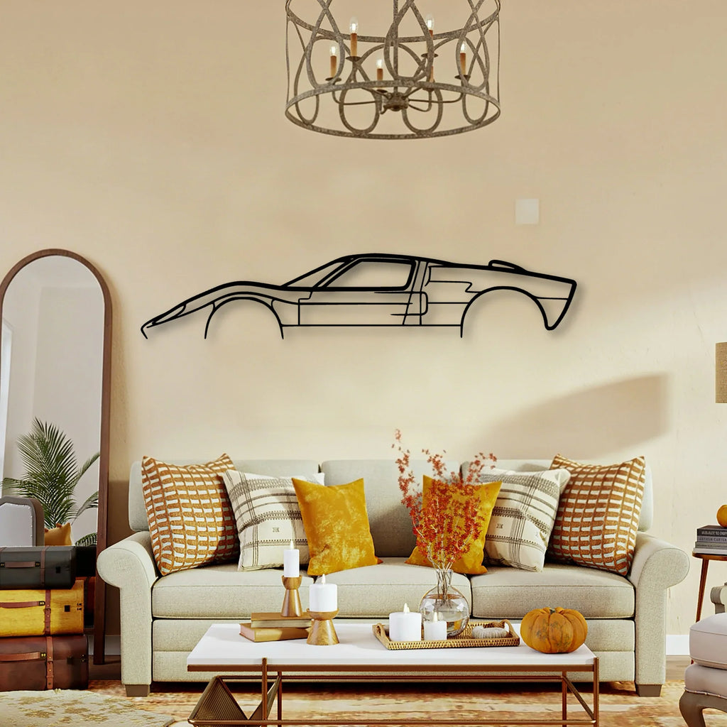 GT 40 Classic Silhouette Metal Wall Art - Tinvibe