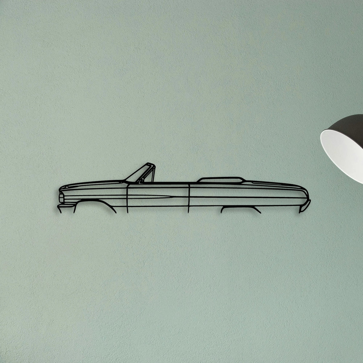 Galaxie Convertible 1964 Classic Silhouette Metal Wall Art - Tinvibe