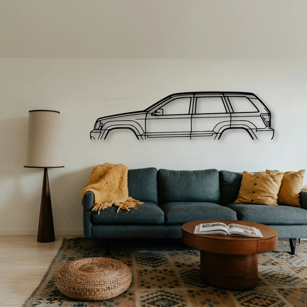 Grand Cherokee 2009 Classic Silhouette Metal Wall Art - Tinvibe