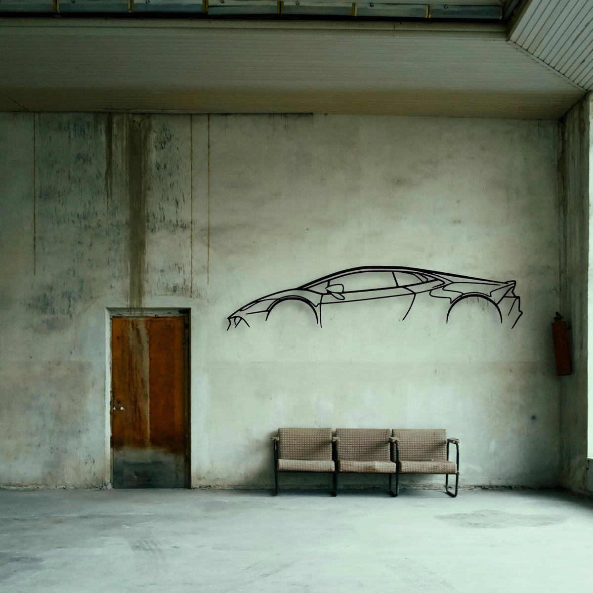 Huracan Classic Silhouette Metal Wall Art - Tinvibe