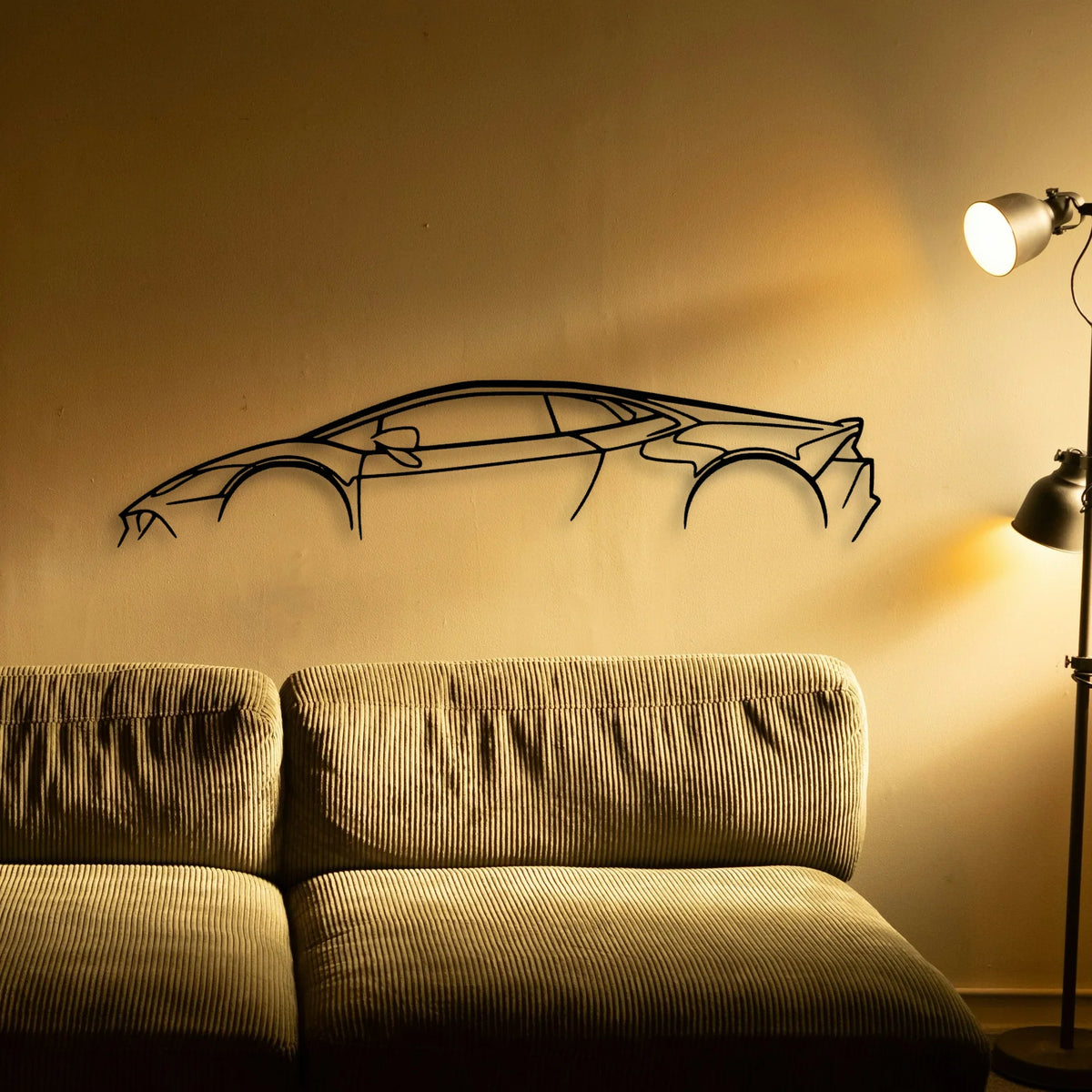 Huracan Classic Silhouette Metal Wall Art - Tinvibe