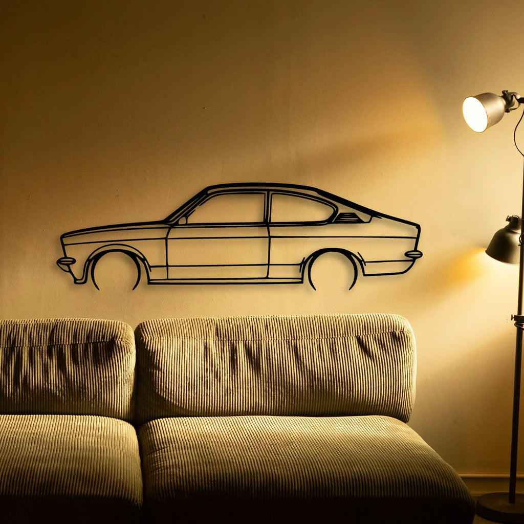 Kadett C 1973 Classic Silhouette Metal Wall Art - Tinvibe
