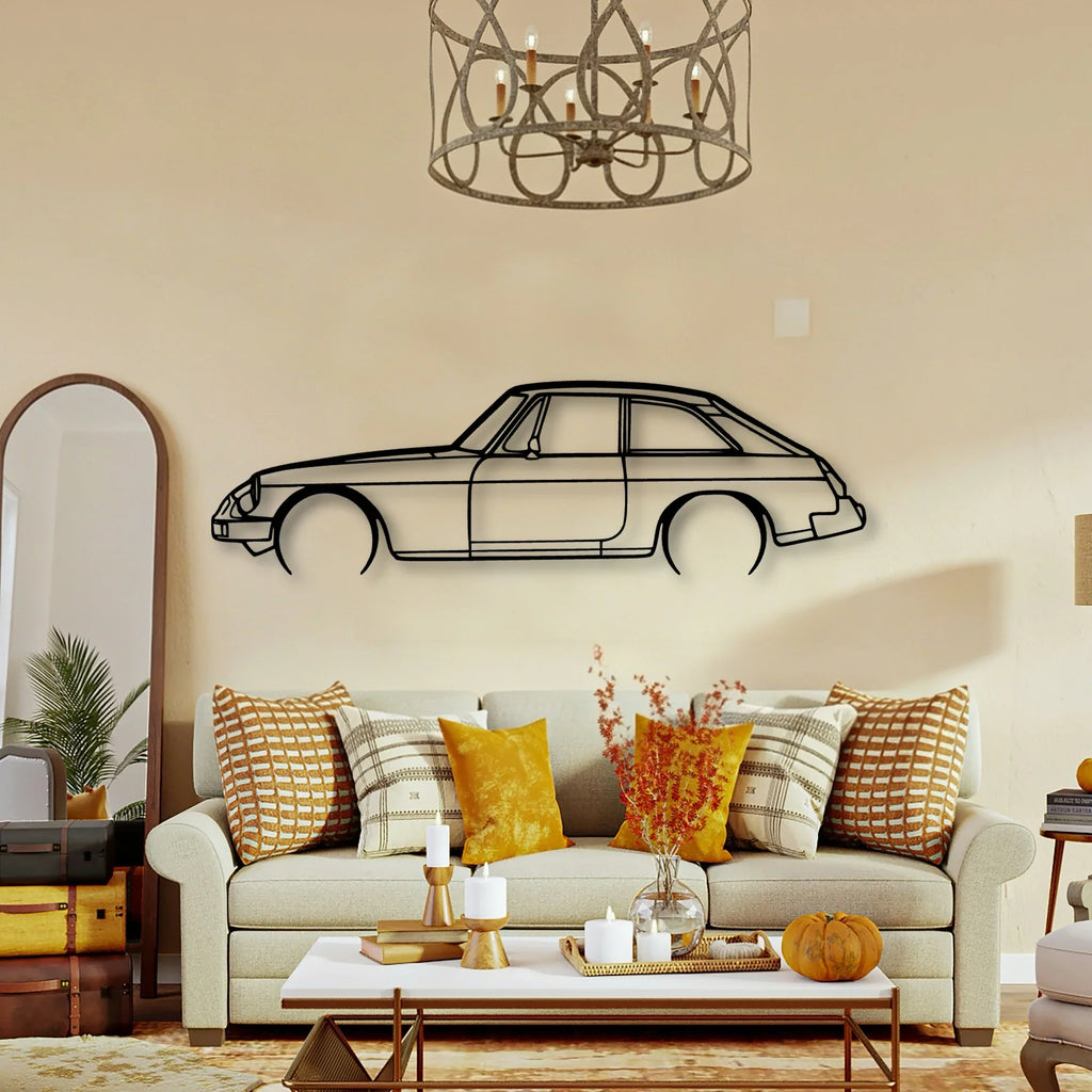 MGB GT 1978 Classic Silhouette Metal Wall Art - Tinvibe