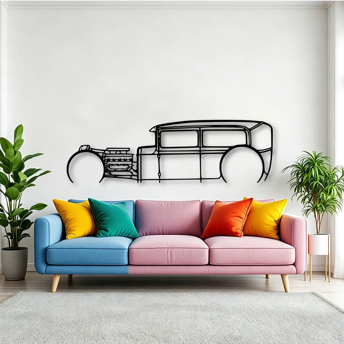Model A Classic Silhouette Metal Wall Art - Tinvibe