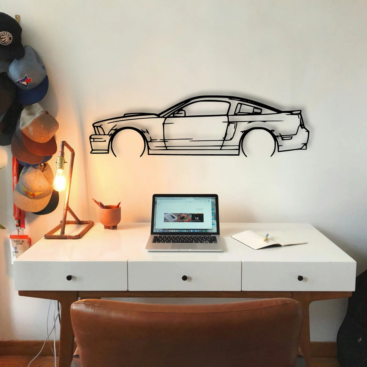 Mustang GT 2007 California Classic Silhouette Metal Wall Art - Tinvibe