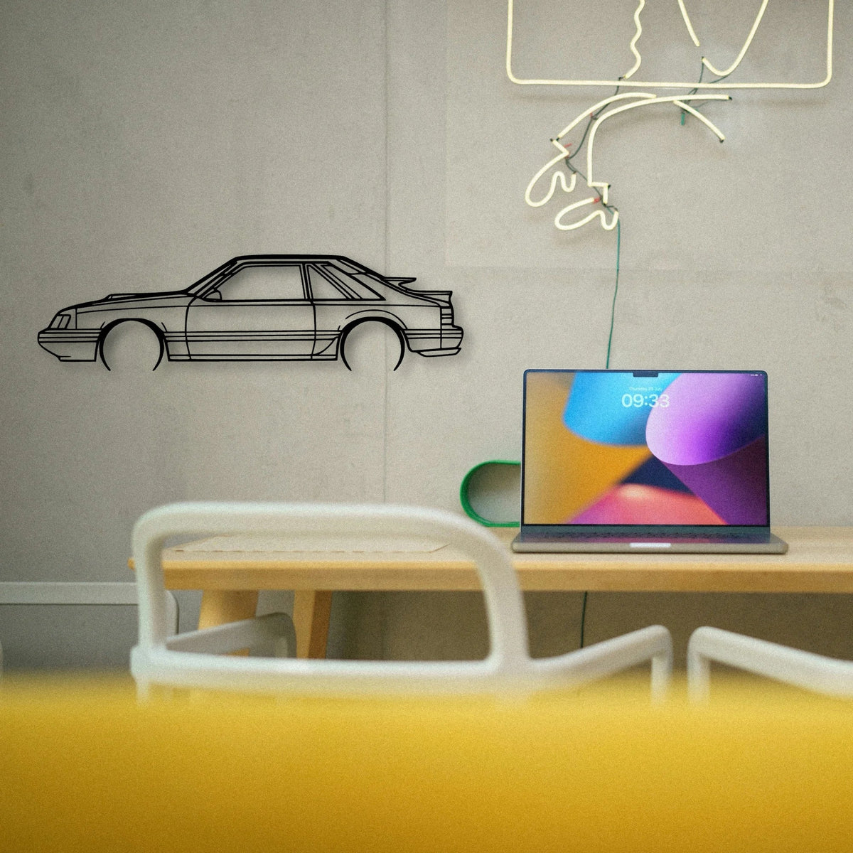 Mustang SVO 1986 Classic Silhouette Metal Wall Art - Tinvibe