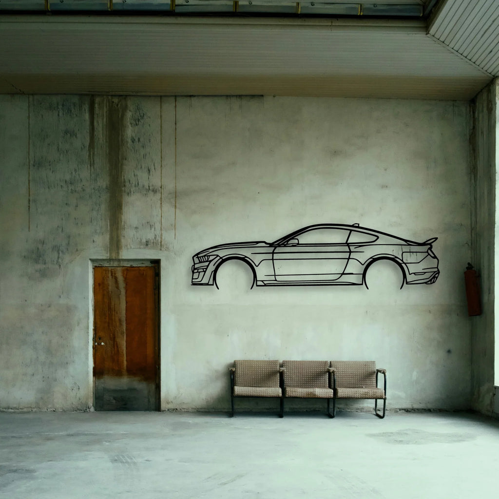 Mustang Shelby GT500 2021 Classic Silhouette Metal Wall Art - Tinvibe