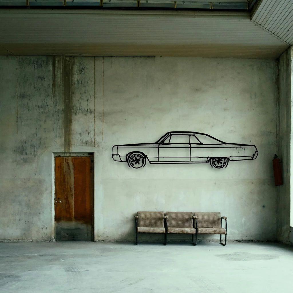 Newport Convertible 1967 Classic Silhouette Metal Wall Art - Tinvibe