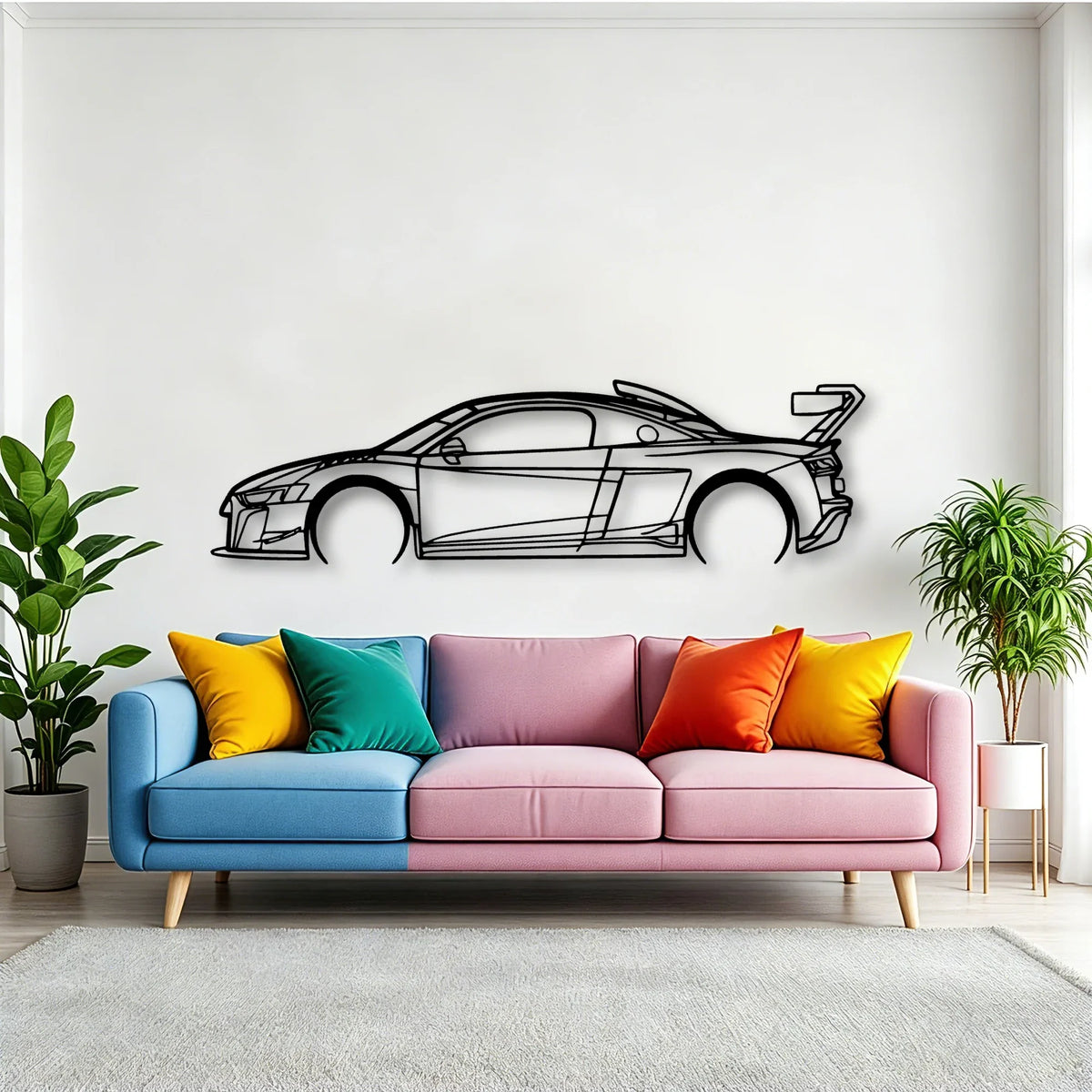 R8 LMS GT2 Classic Silhouette Metal Wall Art - Tinvibe