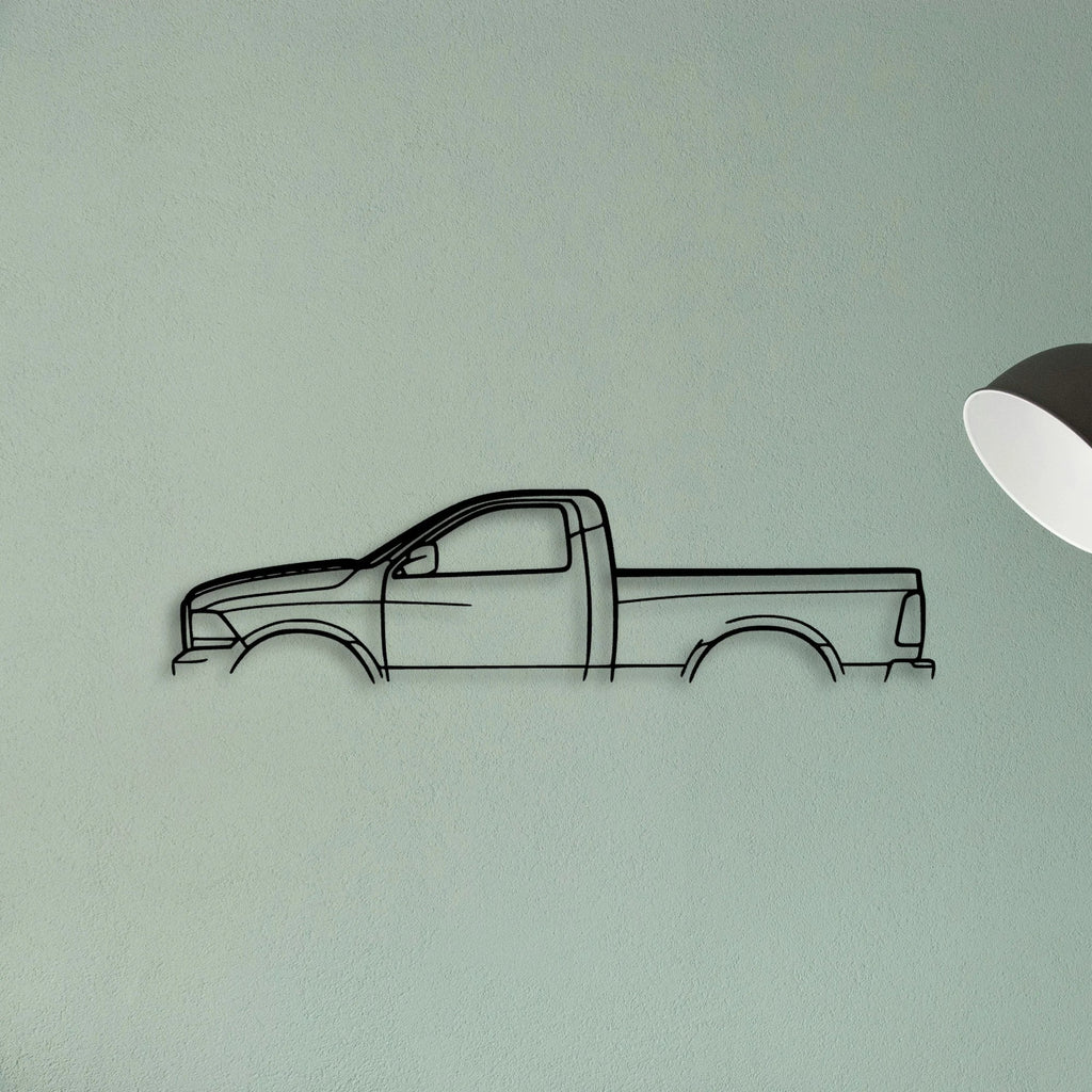 RAM 1500 2013 Classic Silhouette Metal Wall Art - Tinvibe