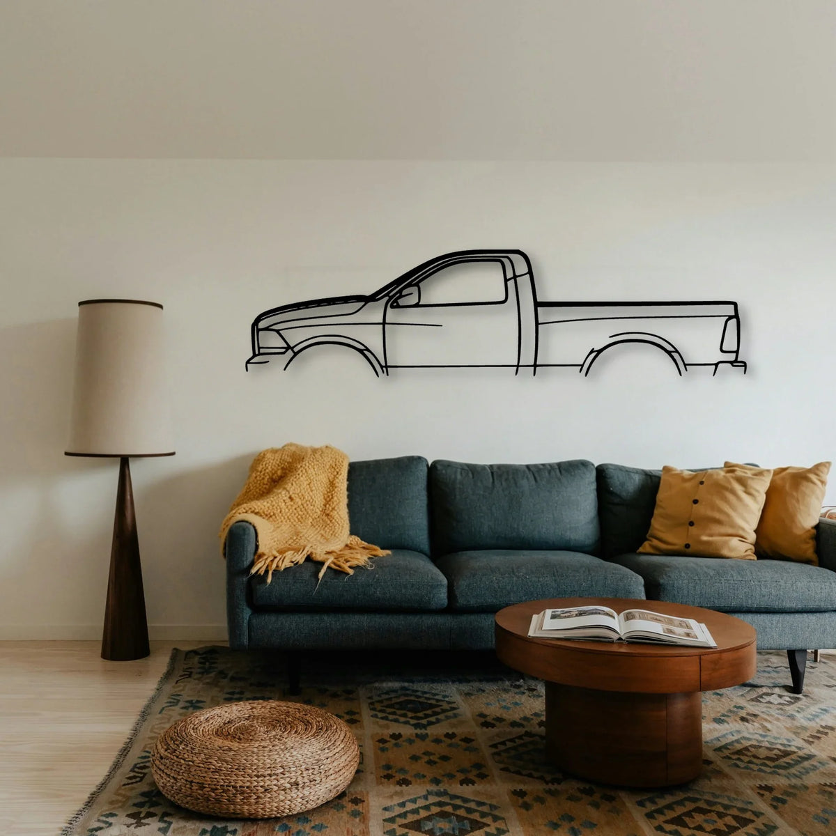 RAM 1500 2013 Classic Silhouette Metal Wall Art - Tinvibe