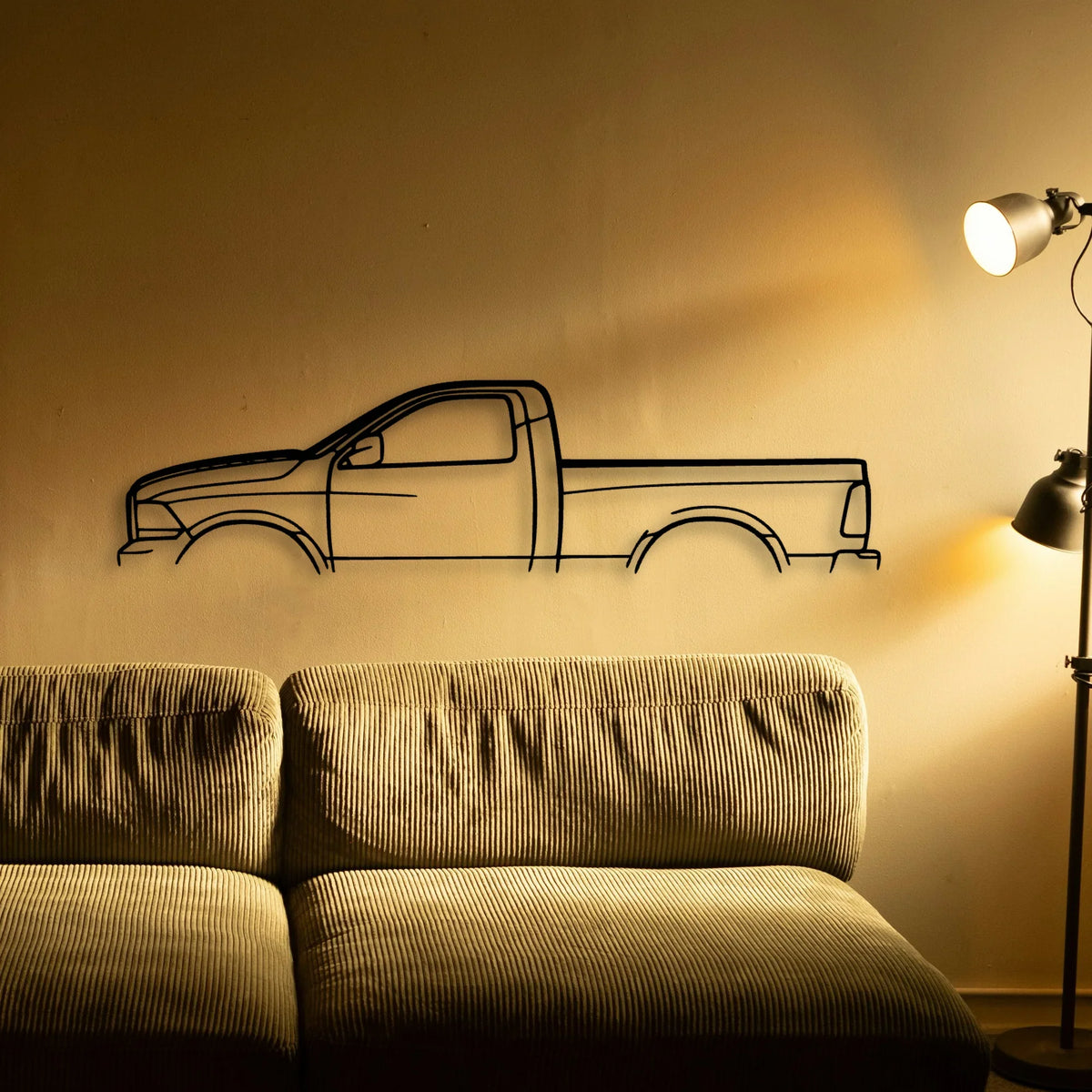RAM 1500 2013 Classic Silhouette Metal Wall Art - Tinvibe