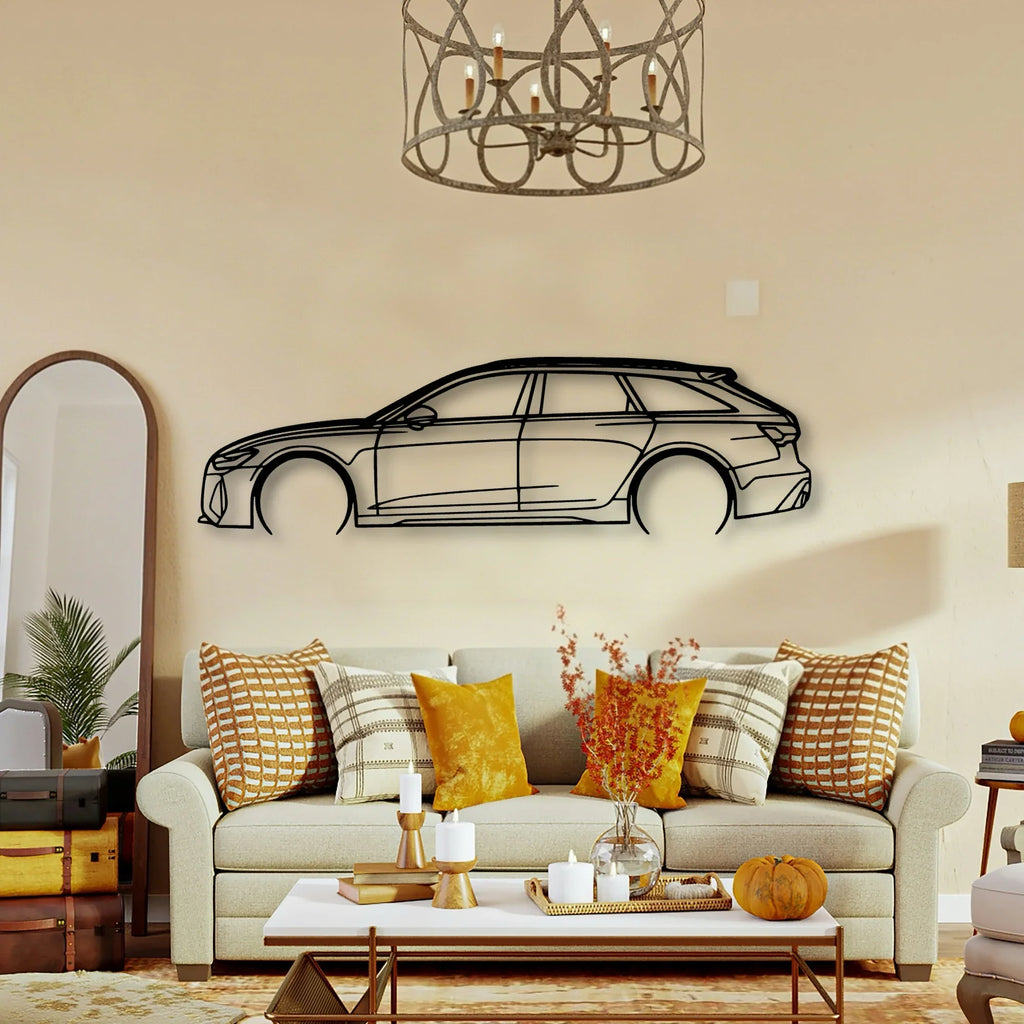 RS6 2022 Classic Silhouette Metal Wall Art - Tinvibe