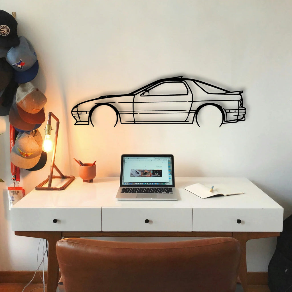 RX7 1989 Classic Silhouette Metal Wall Art - Tinvibe