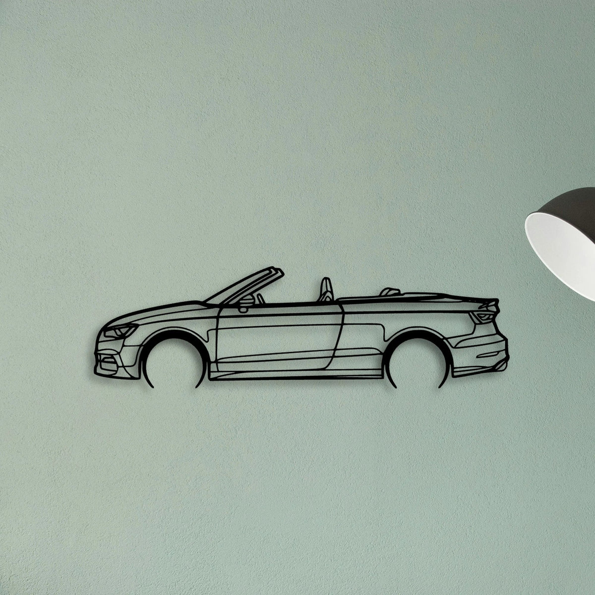 S3 Convertible 2015 Classic Silhouette Metal Wall Art - Tinvibe