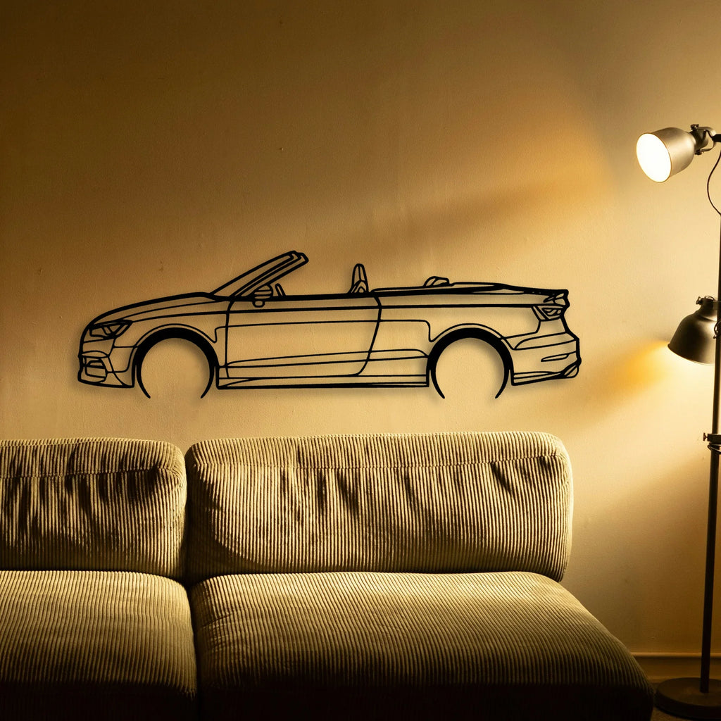 S3 Convertible 2015 Classic Silhouette Metal Wall Art - Tinvibe