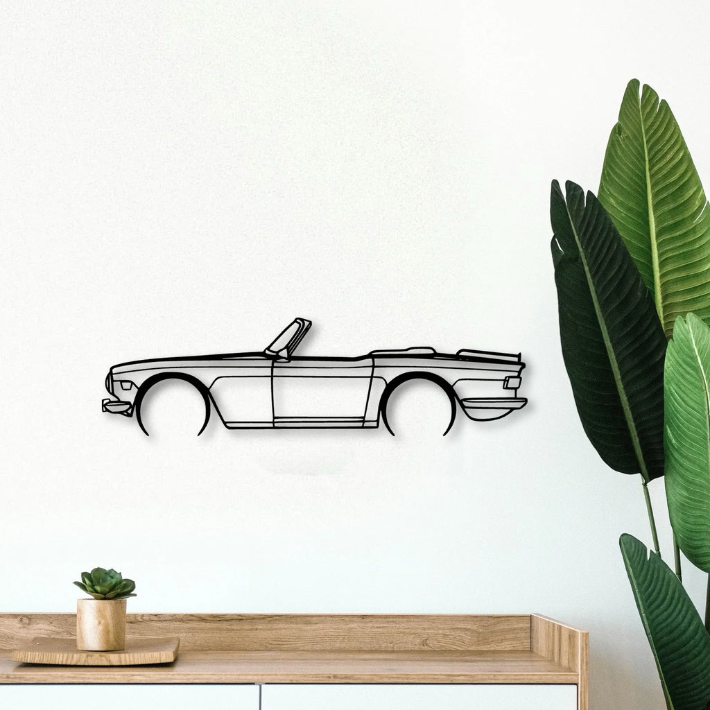 TR6 1974 2 Classic Silhouette Metal Wall Art - Tinvibe