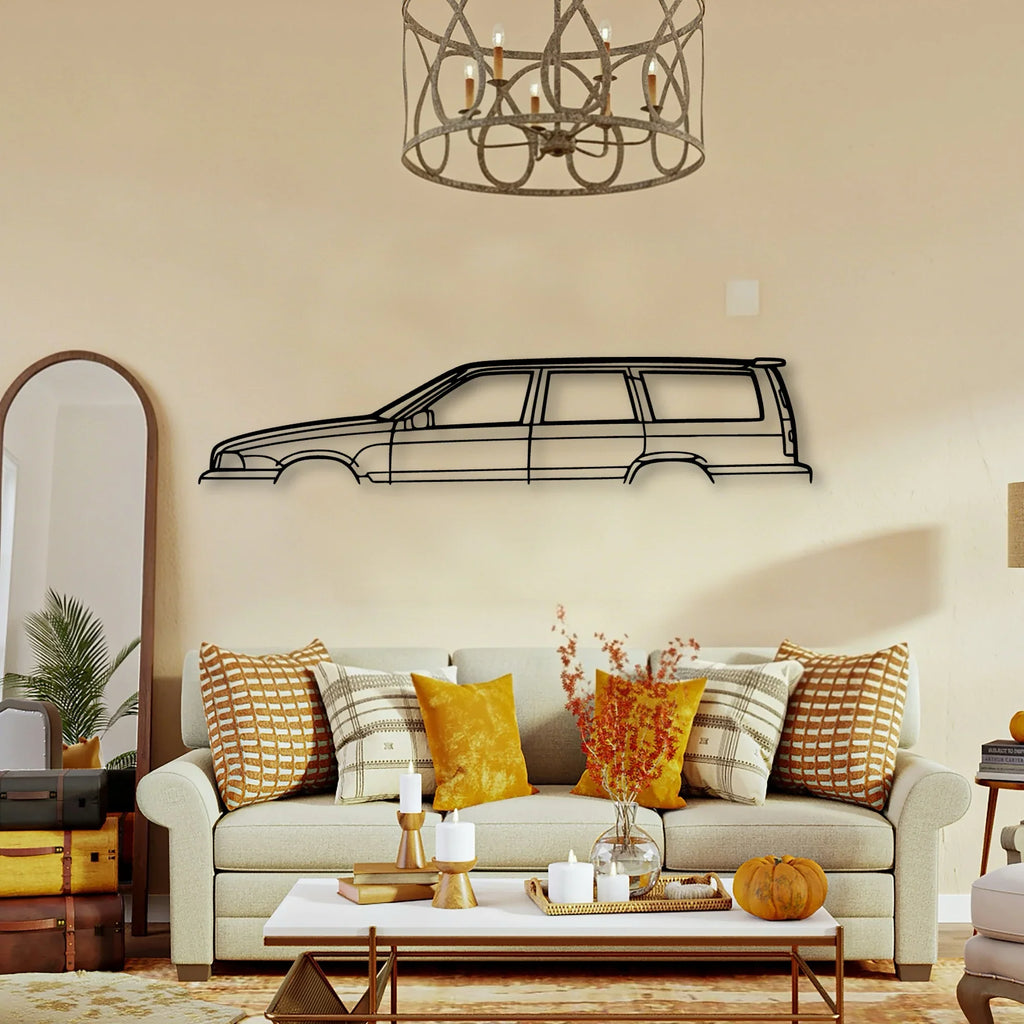 V70 1999 Classic Silhouette Metal Wall Art - Tinvibe