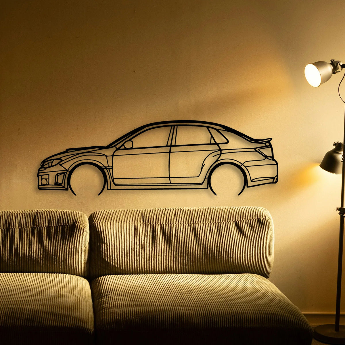 WRX 2012 Sedan Classic Silhouette Metal Wall Art - Tinvibe