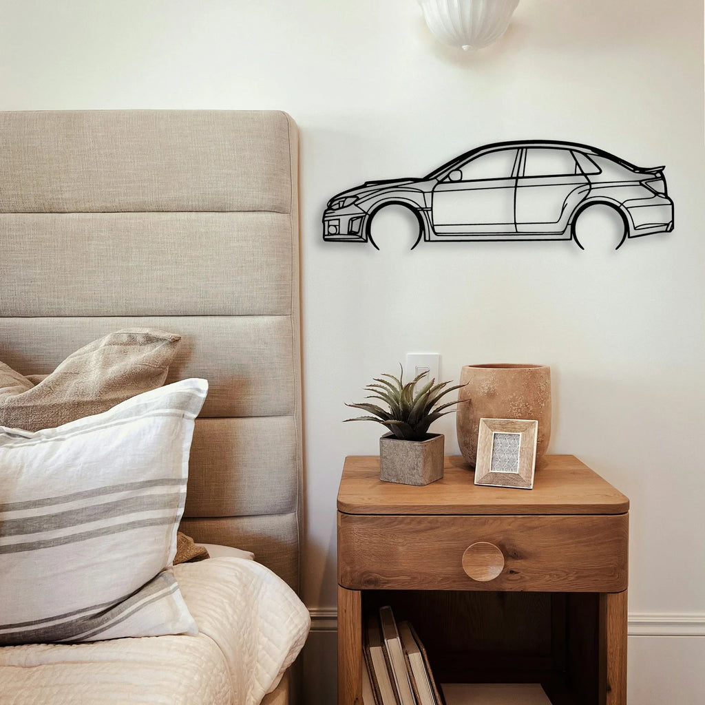 WRX 2012 Sedan Classic Silhouette Metal Wall Art - Tinvibe