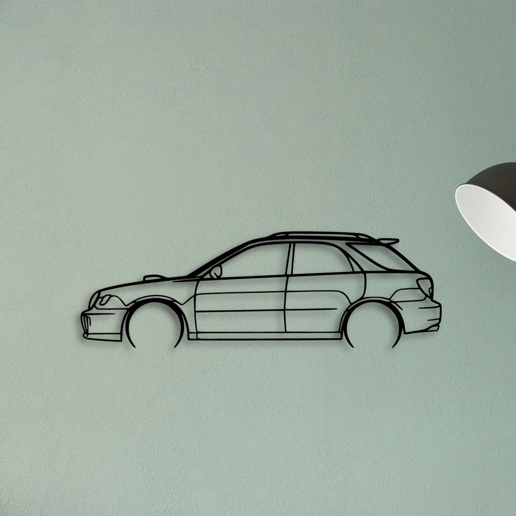 WRX STI 2002 Wagon Classic Silhouette Metal Wall Art - Tinvibe