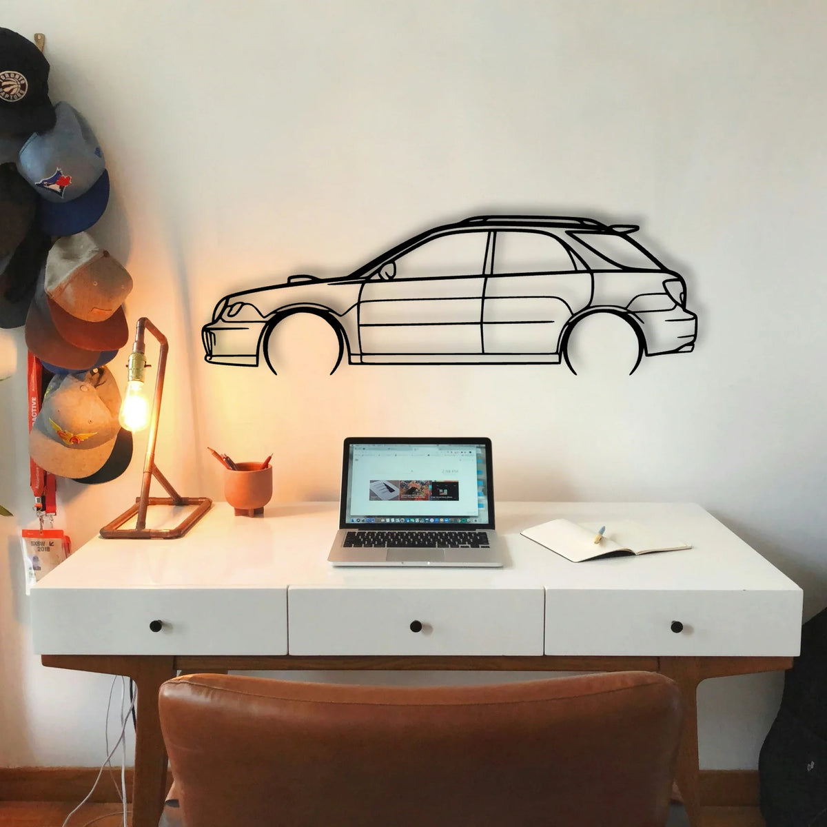 WRX STI 2002 Wagon Classic Silhouette Metal Wall Art - Tinvibe