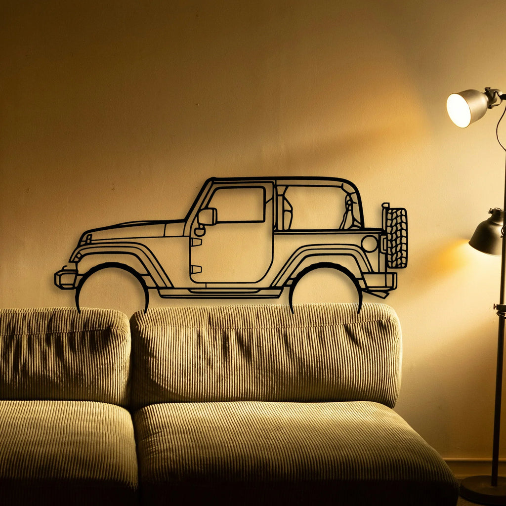 Wrangler 2 Door Classic Silhouette Metal Wall Art - Tinvibe