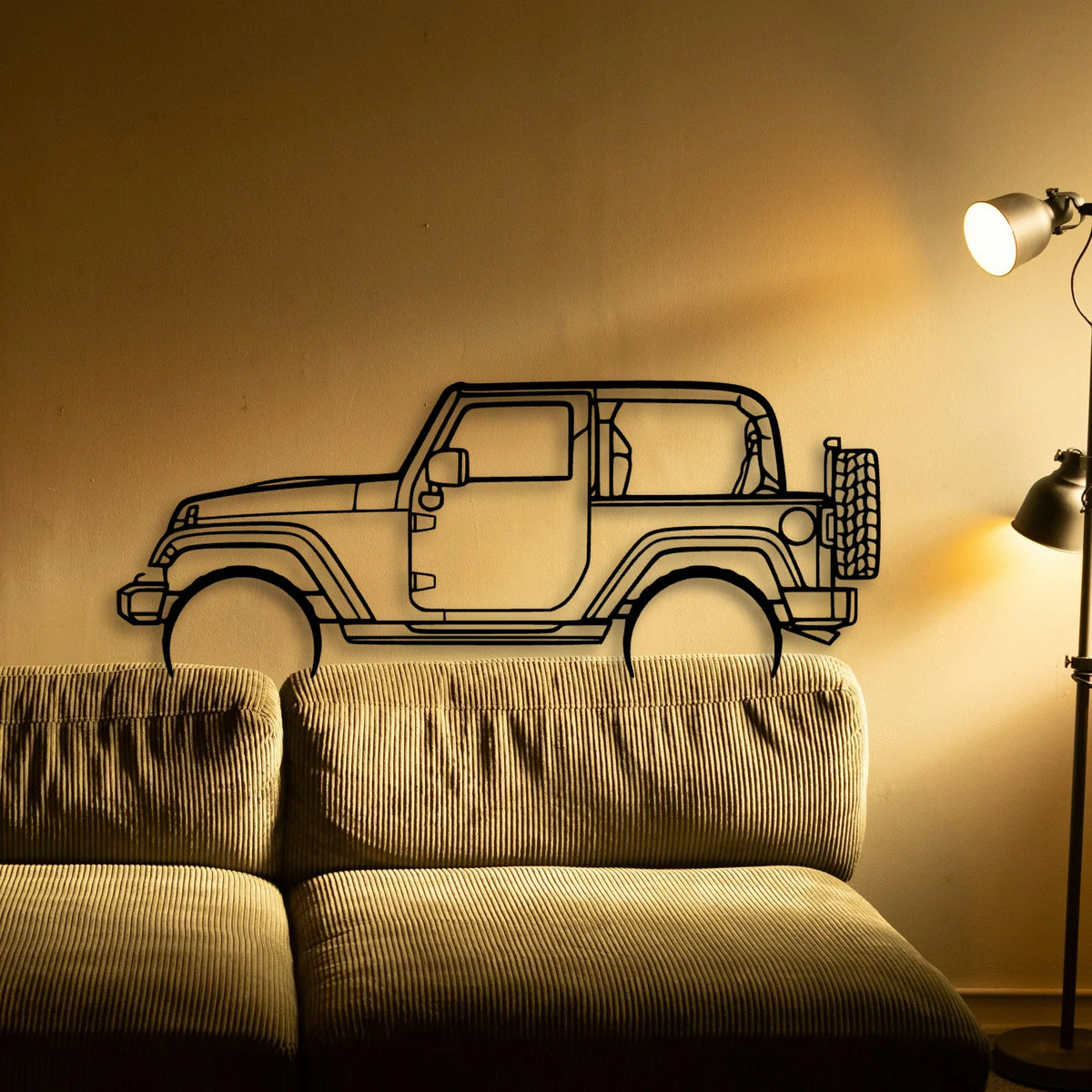 Wrangler 2 Door Classic Silhouette Metal Wall Art - Tinvibe
