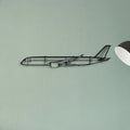 A350 2 Classic Aircraft Silhouette Metal Wall Art - Tinvibe