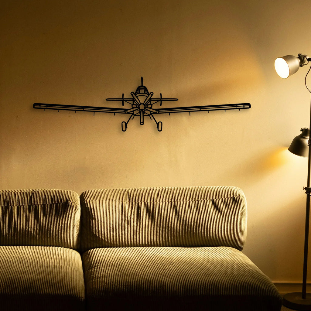 At 802 Classic Aircraft Silhouette Metal Wall Art - Tinvibe