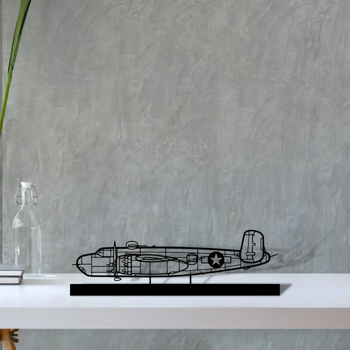 b-25h Silhouette Metal Art Stand - Tinvibe