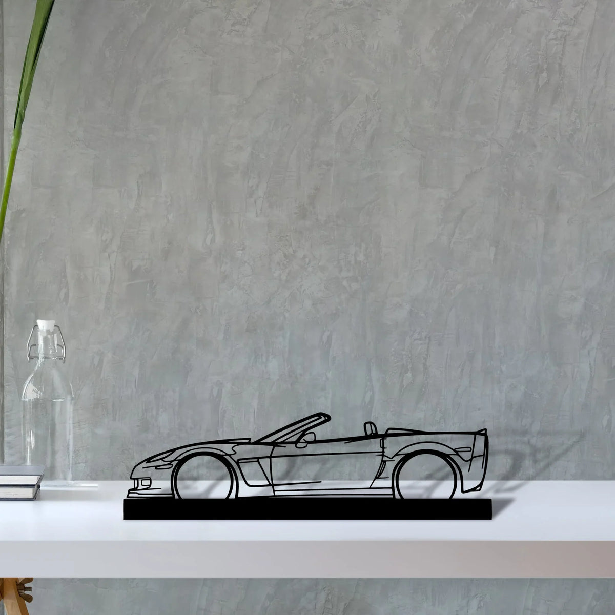c6-cabrio Silhouette Metal Art Stand - Tinvibe
