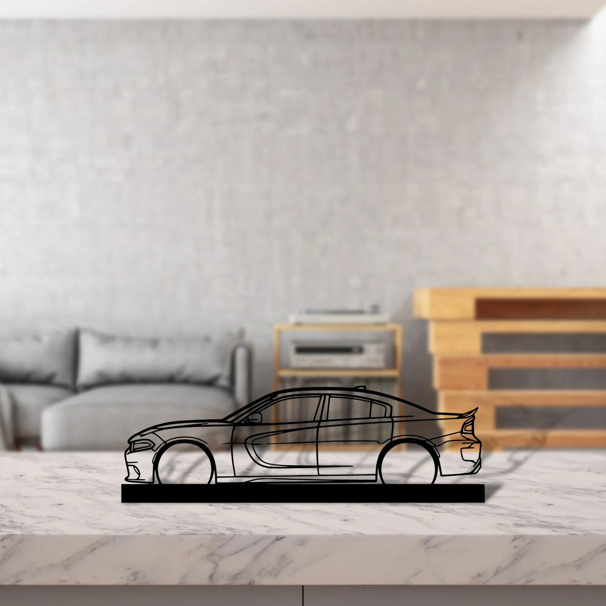 charger-2017-srt Silhouette Metal Art Stand - Tinvibe