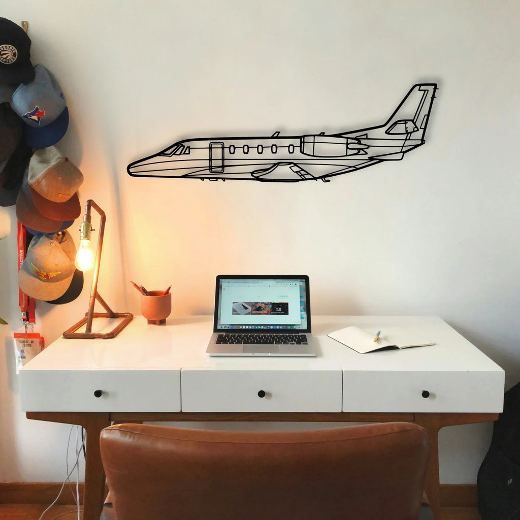 Citation Ii 2 Classic Aircraft Silhouette Metal Wall Art - Tinvibe