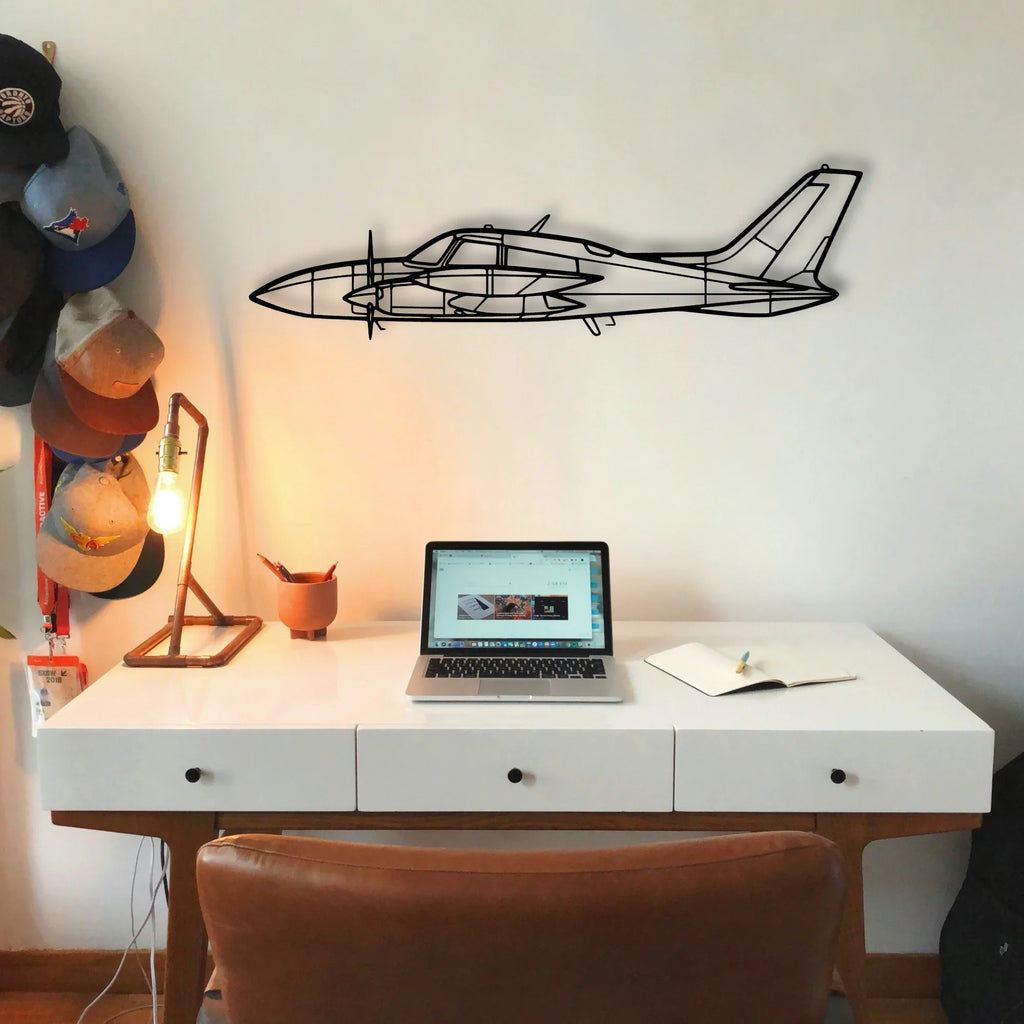 Citation M2 Classic Aircraft Silhouette Metal Wall Art - Tinvibe