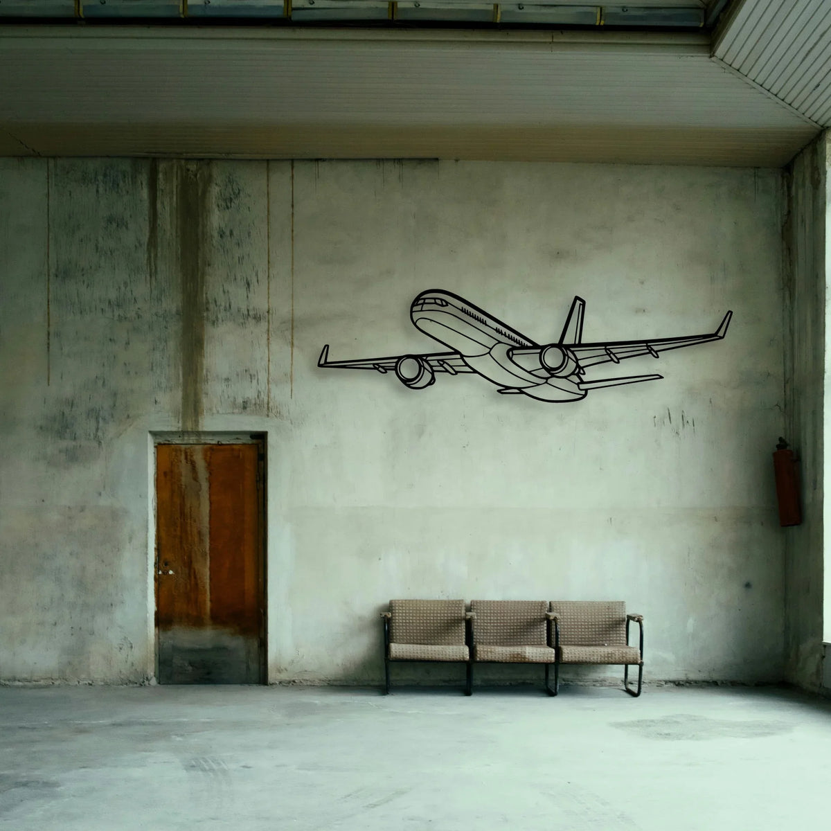 E175 Classic Aircraft Silhouette Metal Wall Art - Tinvibe