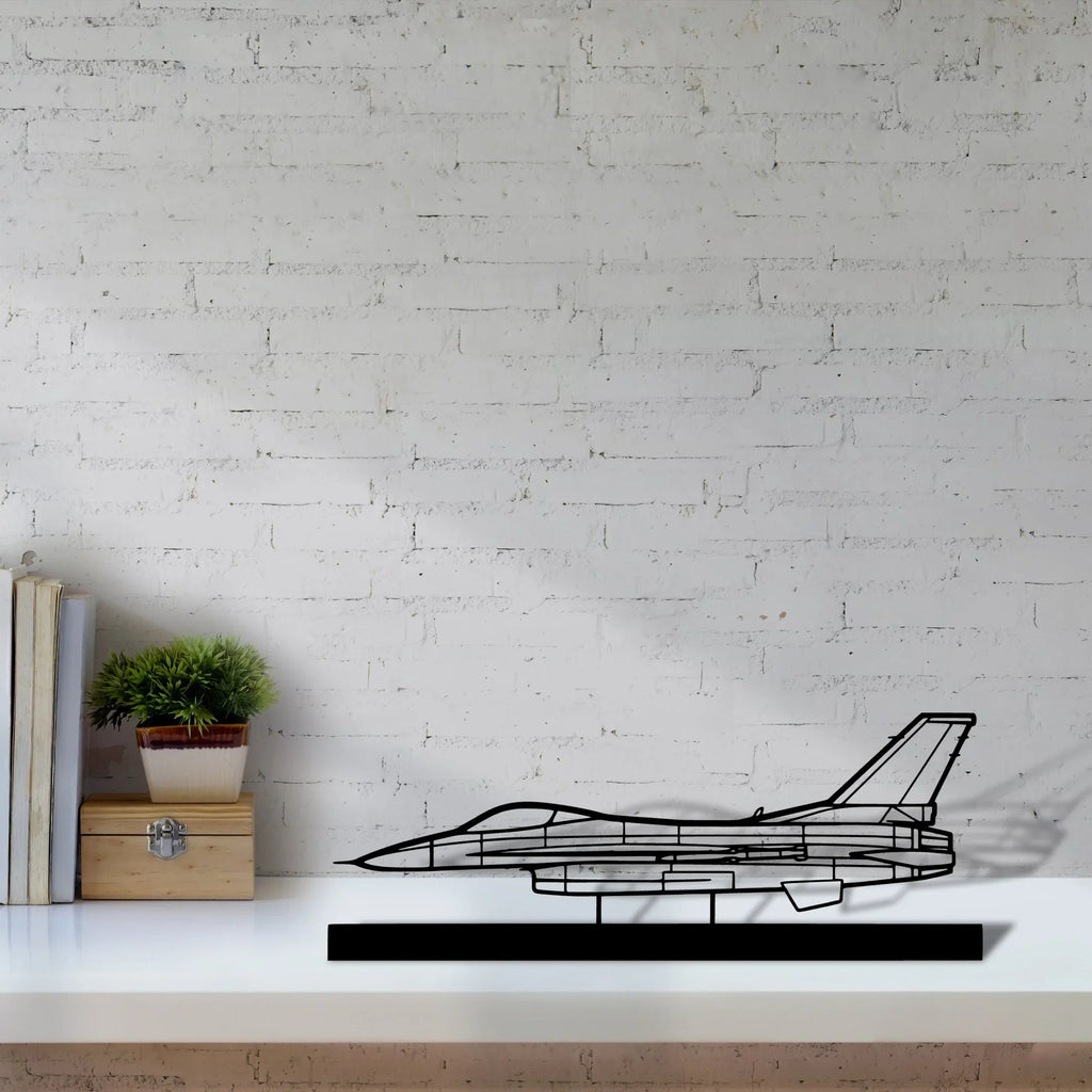 f-16c-block-50-2 Silhouette Metal Art Stand - Tinvibe