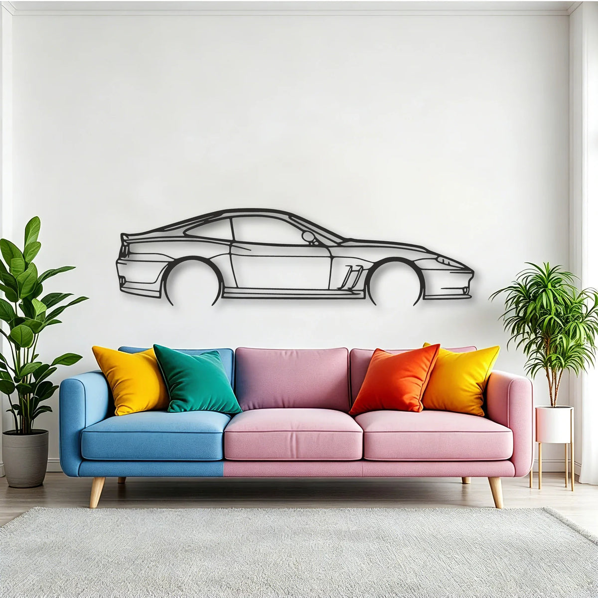 Ferrari 550 Maranello Classic Silhouette Metal Wall Art - Tinvibe