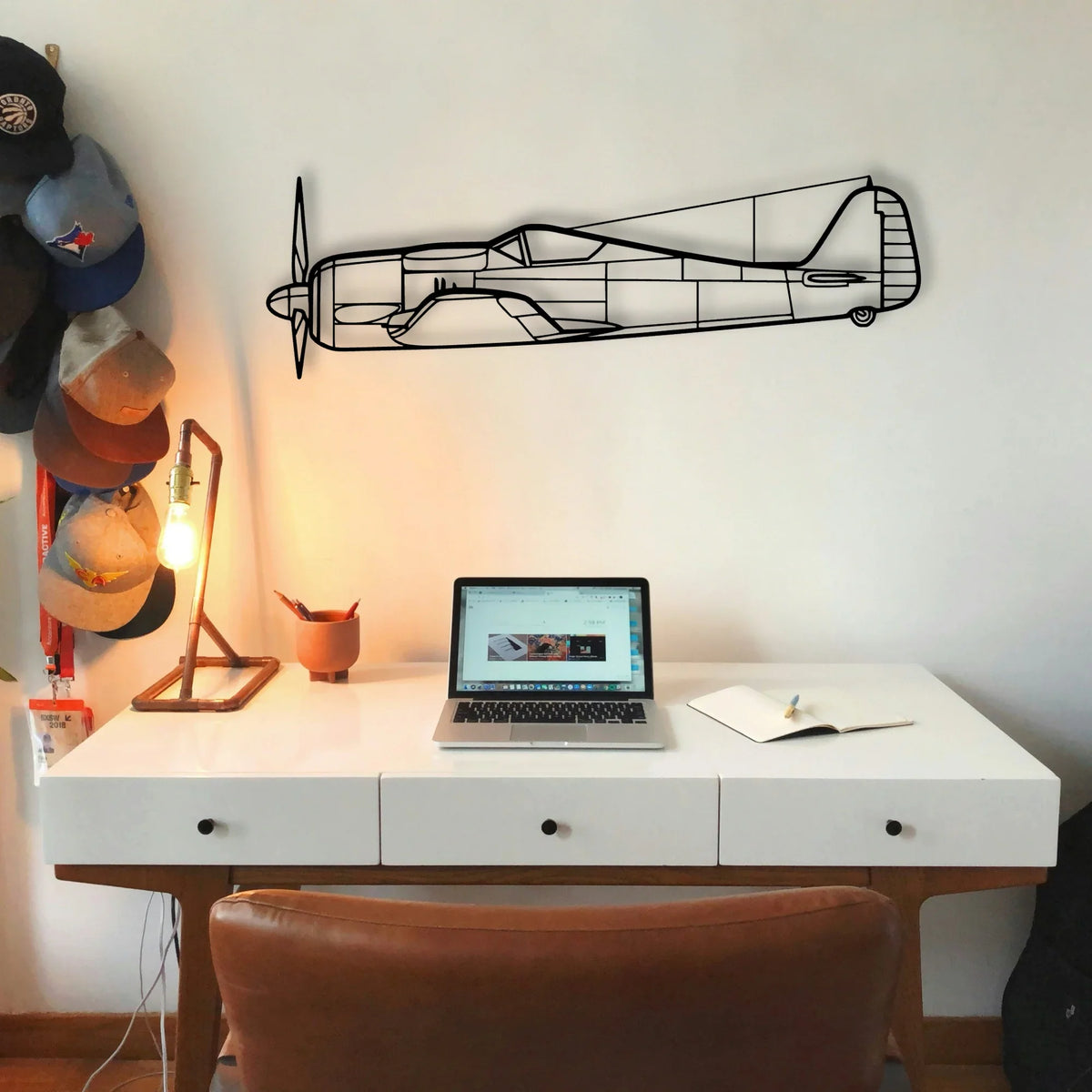 FW190A Classic Aircraft Silhouette Metal Wall Art - Tinvibe