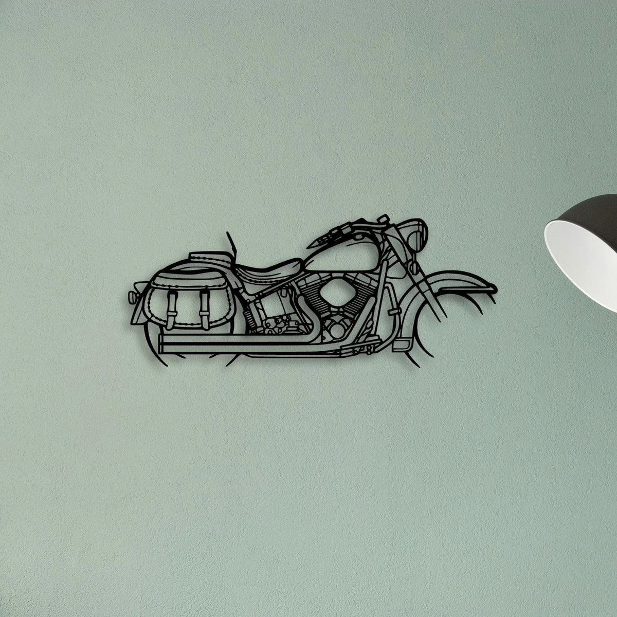 Heritage Classic 1944 Classic Motorcycle Silhouette Metal Wall Art - Tinvibe