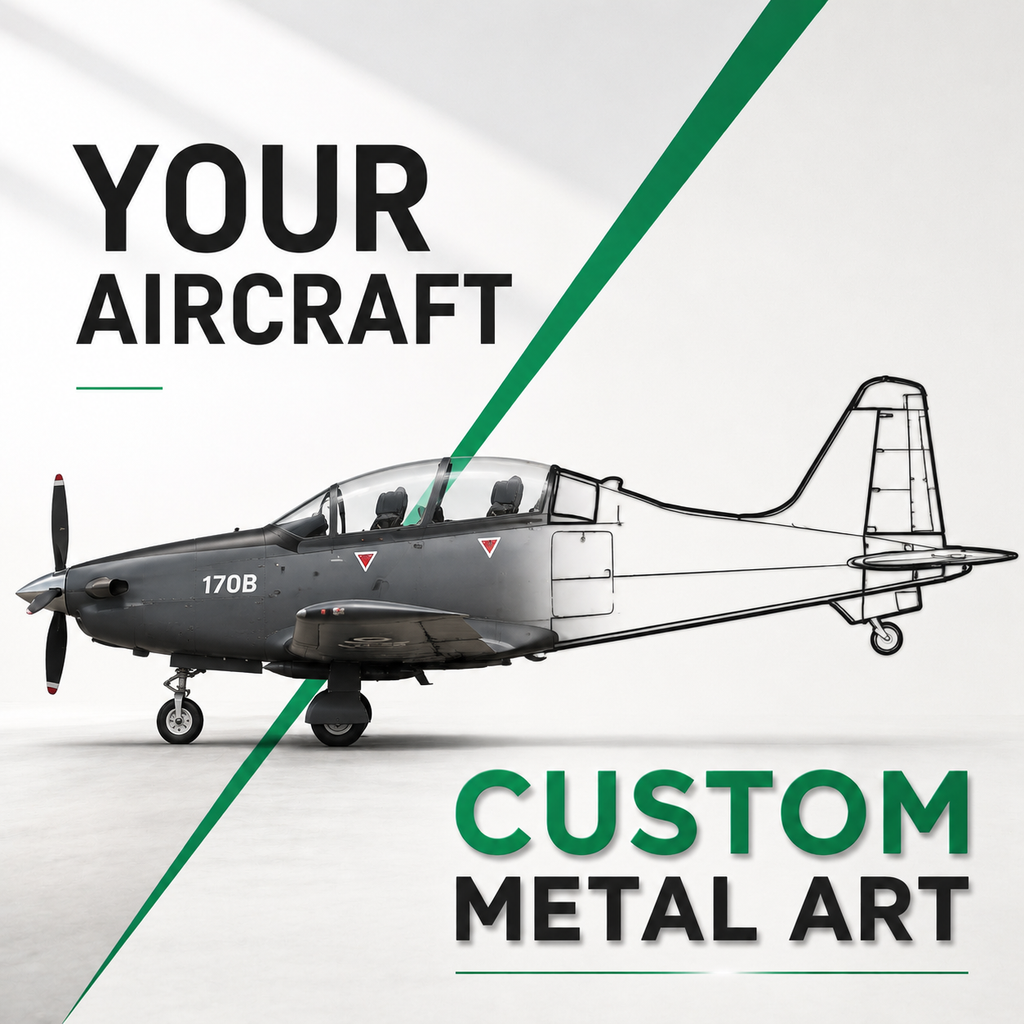 Your Custom Aircraft Silhouette Metal Art Service - Tinvibe